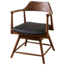 ダイニングチェア ロジャー 回転式 ウォールナット 合皮座面ブラック メーカー直送 ▼返品・キャンセル不可【他商品との同時購入不可