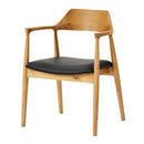 ダイニングチェア ロジャー3 A型 オーク 合皮座面ブラック メーカー直送 ▼返品・キャンセル不可【他商品との同時購入不可】