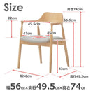 ダイニングチェア ロジャーG型 オーク 合皮座面グレー メーカー直送 ▼返品・キャンセル不可【他商品との同時購入不可】