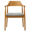 ダイニングチェア ロジャーG型 オーク 合皮座面グレー メーカー直送 ▼返品・キャンセル不可【他商品との同時購入不可】