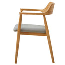 ダイニングチェア ロジャーG型 オーク 合皮座面グレー メーカー直送 ▼返品・キャンセル不可【他商品との同時購入不可】