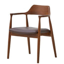 ダイニングチェア ロジャーG型 ウォールナット 合皮座面ブラウン メーカー直送 ▼返品・キャンセル不可【他商品との同時購入不可】