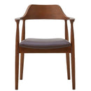 ダイニングチェア ロジャーG型 ウォールナット 合皮座面ブラウン メーカー直送 ▼返品・キャンセル不可【他商品との同時購入不可】