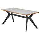 ラミン ダイニングテーブル 幅165cm ライトグレー メーカー直送 ▼返品・キャンセル不可【他商品との同時購入不可】