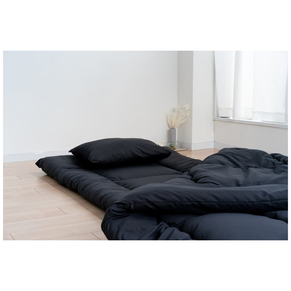洗える布団3点セット シングル ブラック 【直送品】 返品・キャンセル