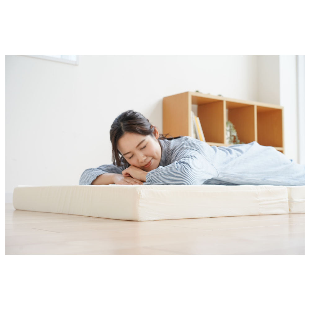 10センチ三つ折り高反発マットレス シングルサイズ ホワイト 【直送品