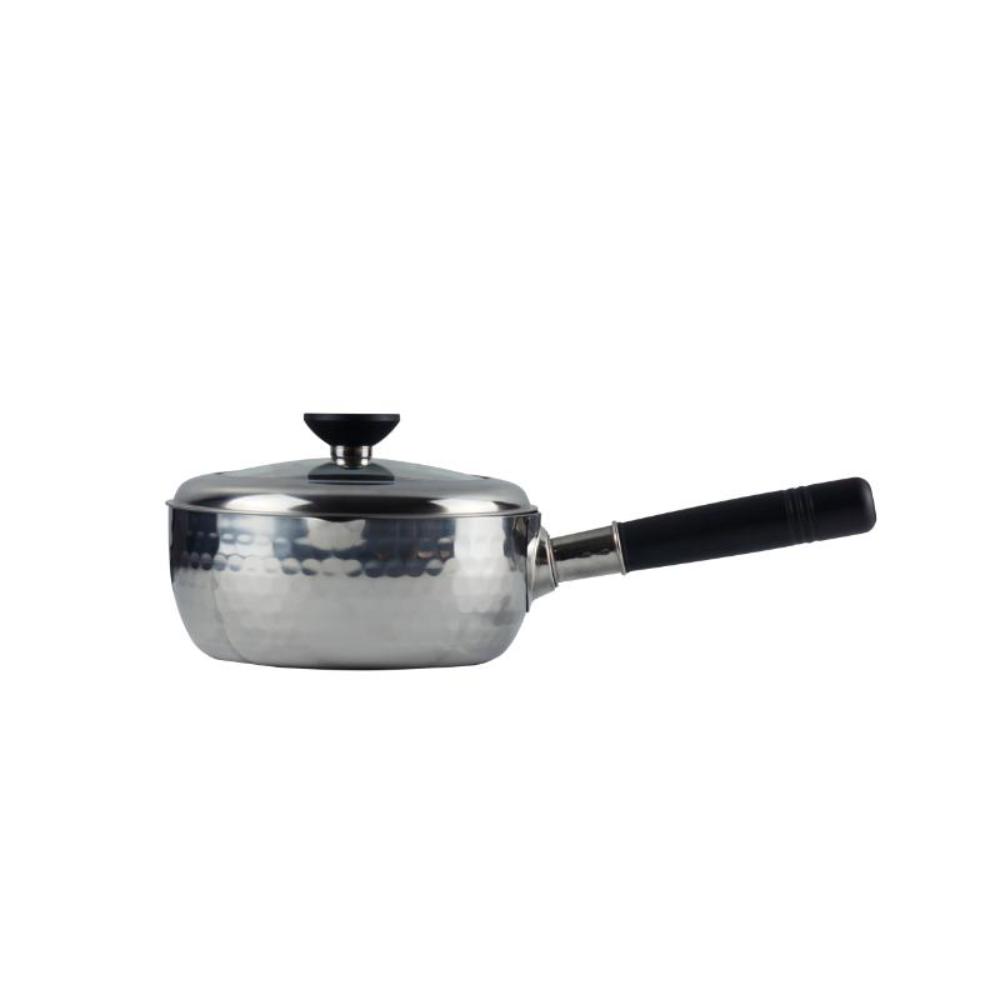 雪平鍋 ガラス蓋付 ステンレス 片手鍋 18cm メーカー直送 ▽返品