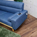 2口コンセント付き2.5人掛けソファ SO-20-BL メーカー直送 ▼返品・キャンセル不可【他商品との同時購入不可】