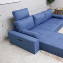 2口コンセント付きロータイプカウチソファ SO-21-BL メーカー直送 ▼返品・キャンセル不可【他商品との同時購入不可】