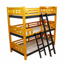 直列柱の3段ベッド BB-07-3-LBR メーカー直送 ▼返品・キャンセル不可【他商品との同時購入不可】