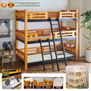 直列柱の3段ベッド BB-07-3-LBR メーカー直送 ▼返品・キャンセル不可【他商品との同時購入不可】