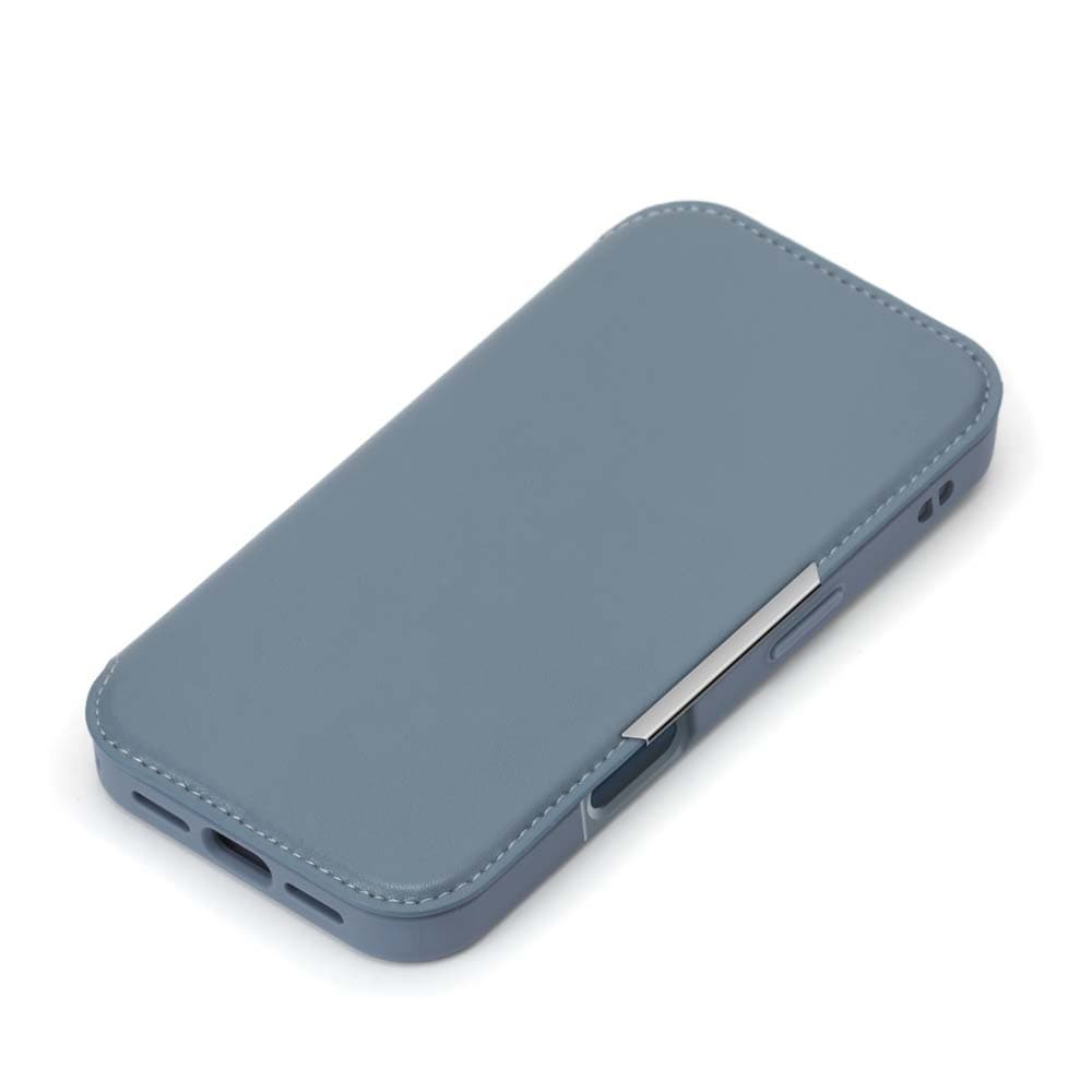 PGA iPhone16用 ガラスフリップケース ブルー PG-24AGF03BL 70g