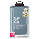 PGA iPhone16用 ガラスフリップケース ブルー PG-24AGF03BL 70g