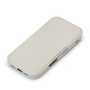 PGA iPhone16用 ガラスフリップケース サフィアーノ調/グレー PG-24AGF05GY 70g