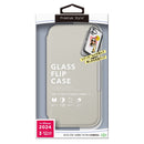 PGA iPhone16用 ガラスフリップケース サフィアーノ調/グレー PG-24AGF05GY 70g