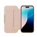 PGA iPhone16用 ガラスフリップケース サフィアーノ調/ピンク PG-24AGF06PK 70g