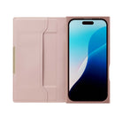 PGA iPhone16用 クリアフリップケース スエード調/ピンク PG-24ACF06PK 70g