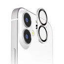 PGA iPhone16/16Plus 2眼カメラ用 カメラフルプロテクター クリア/ブラック 2g