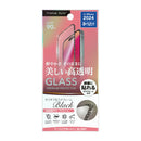 PGA iPhone16Pro用 液晶全面保護ガラス ラメフレーム ブラック/高透明 PG-24BGLL01BK 13g