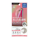 PGA iPhone16Pro用 液晶全面保護ガラス ラメフレーム シルバー/高透明 PG-24BGLL02SV 13g