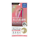 PGA iPhone16Pro用 液晶全面保護ガラス ラメフレーム ピンクゴールド PG-24BGLL03PK 13g