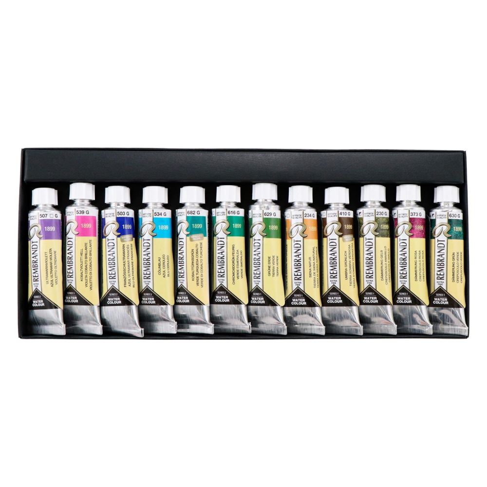 レンブラント水彩絵具10ml グラニュレーション12色紙箱セット 【直送品