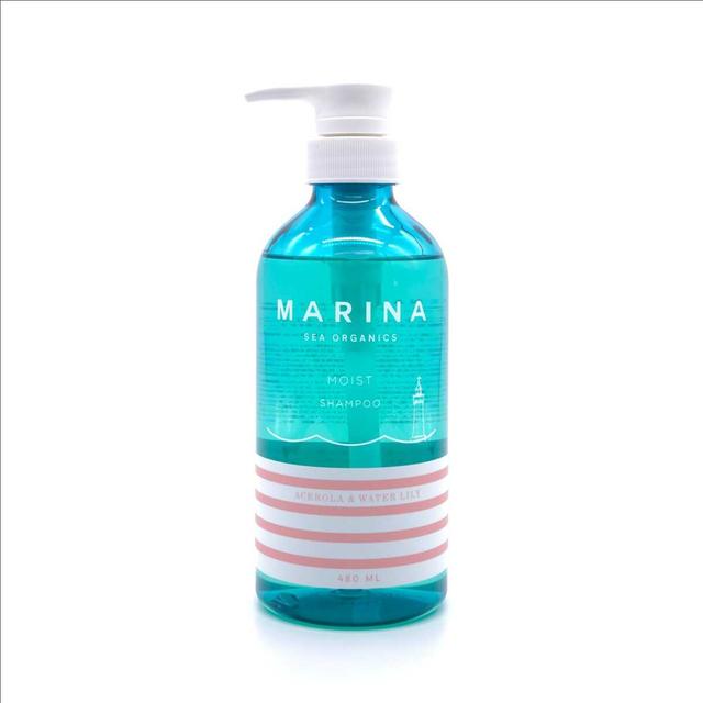 オーガニックシャンプー 青 LIFELONG マリーナ シーオーガニック モイスト シャンプー 480ml