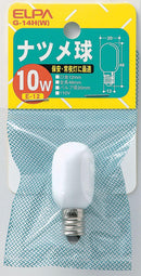 エルパ ELPA ナツメ球 電球 照明 E12 110V 10W ホワイト G-14H(W)