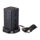 朝日電器 エルパ ELPA タワー型タップ12P4USB 2m 12個口 WBS-TW1204USB(BK)