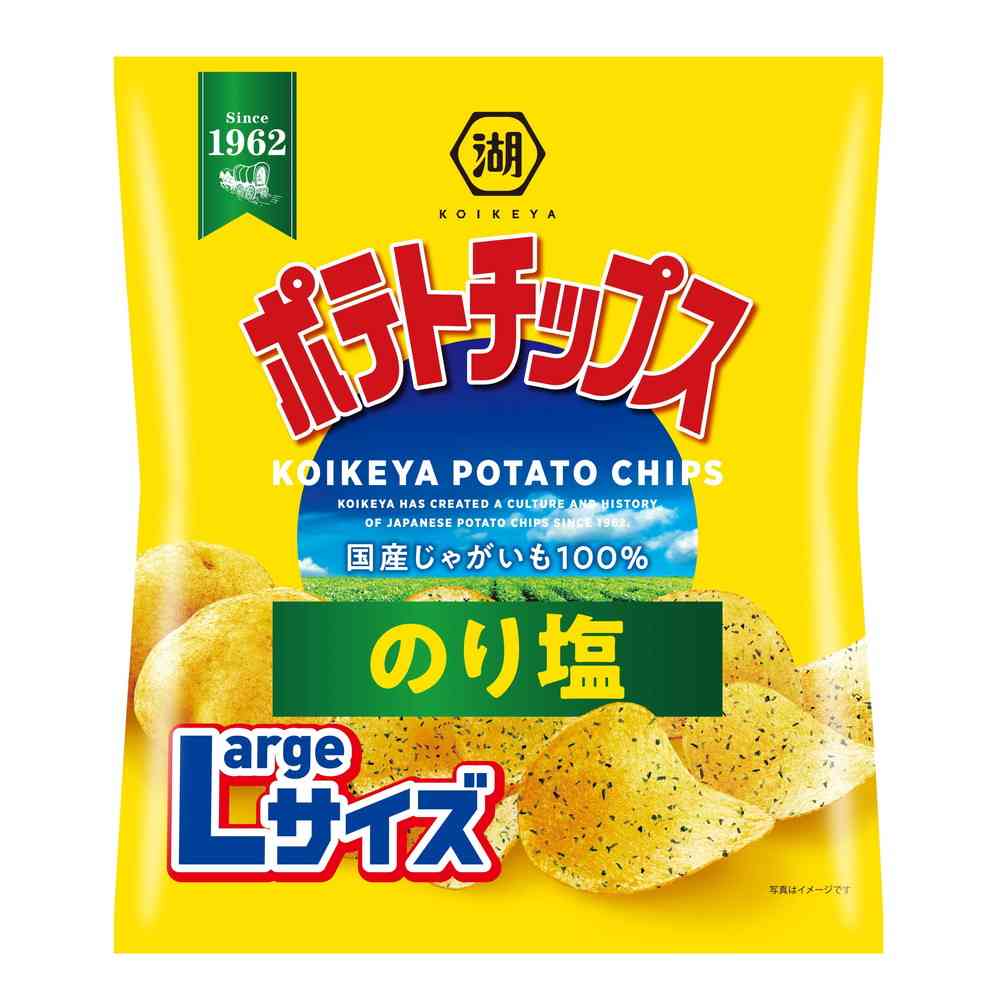 ◇湖池屋 Largeサイズポテトチップス のり塩 112g