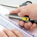 サンスター文具 カッター付ハサミ ブラック 1個