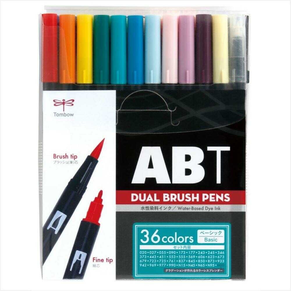 トンボ鉛筆 筆ペン デュアルブラッシュペン ABT 36色セット トンボ鉛筆 デュアルブラッシュペン 水性染料マーカーABT 36色セット