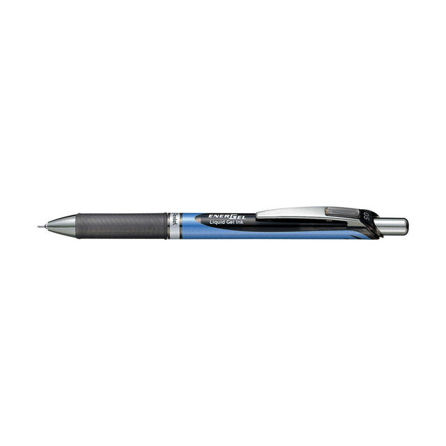 ぺんてる ゲルインキボールペン エナージェル 0.5mm ブルー軸 黒 BLN75-A