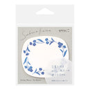 ミドリ 透ける付せん紙  青い花柄 24枚入