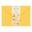 ミドリ 封筒 しあわせをはこぶ手紙 ラッキーモチーフシール入 2色×3枚