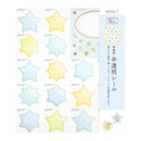 ミドリ カラー色紙用シール 半透明 星柄 タイトルシール/1枚入 記入用シール/16枚入