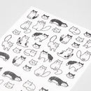 ミドリ シール2554 おしゃべり ネコ柄 1シート入