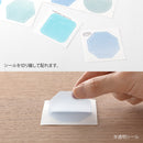 ミドリ カラー色紙用シール 半透明 紺 記入用シール/20枚入