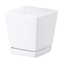 大和プラ販 クエンチローポット(プレート付) ホワイト 5号