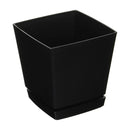 大和プラ販 クエンチローポット(プレート付) ブラック 5号