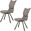 ダイニングチェア Poare 回転式 ダークグレー 2脚 メーカー直送▼返品・キャンセル不可【他商品との同時購入不可】