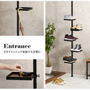 突っ張り棒&パーツ6点セット(角型) KTR-3117-BB メーカー直送 ▼返品・キャンセル不可【他商品との同時購入不可】