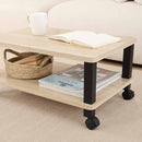 フィット マルチテーブル キャスター付 オーク 52265 メーカー直送 ▼返品・キャンセル不可【他商品との同時購入不可】