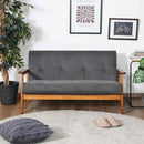 厚手ファブリックソファ ミート 2P GY 73763 メーカー直送 ▼返品・キャンセル不可【他商品との同時購入不可】