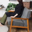 厚手ファブリックソファ ミート 2P GY 73763 メーカー直送 ▼返品・キャンセル不可【他商品との同時購入不可】