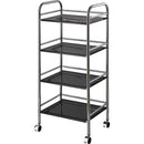 マルチワゴン4段 BK/CR 93398 メーカー直送 ▼返品・キャンセル不可【他商品との同時購入不可】