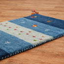 ギャッベ ラグ GABBEH D20 ブルー 70×120cm メーカー直送 ▼返品・キャンセル不可【他商品との同時購入不可】