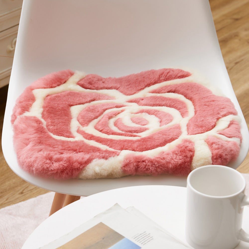 M-2000 ムートンクッション 40x38cm ローズ 【直送品】 返品