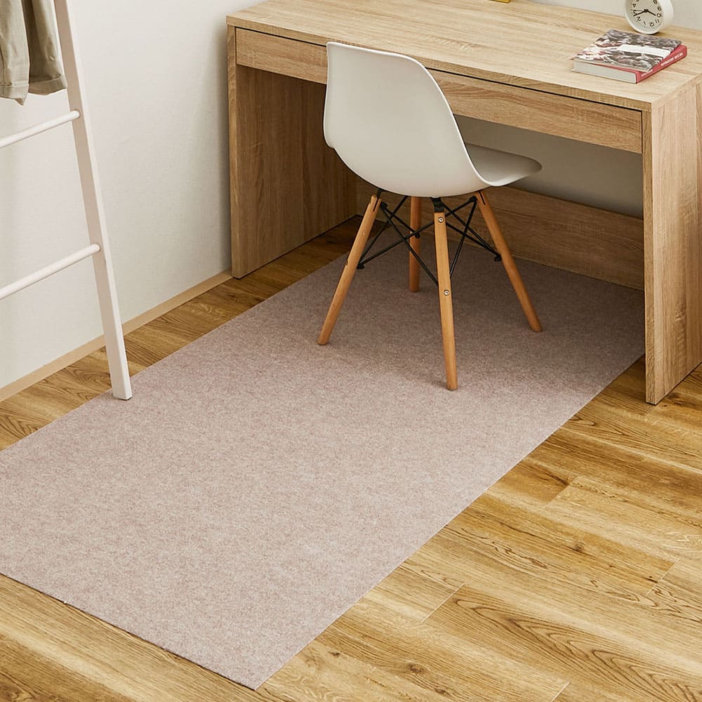 吸着チェアマット 滑りにくい フリーカット ベージュ 90×180 【直送品