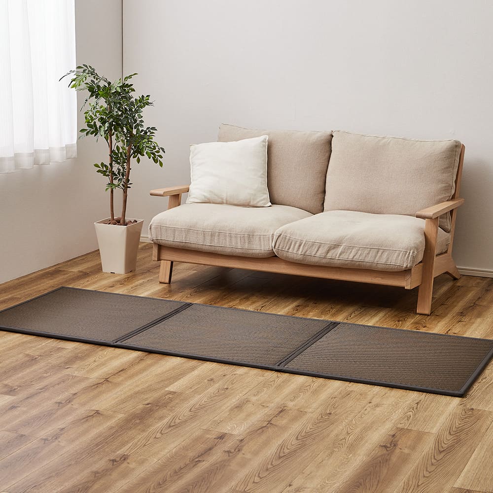 連結畳 置き畳 綾模様 3面 75×225cm ブラウン 【直送品】 返品 